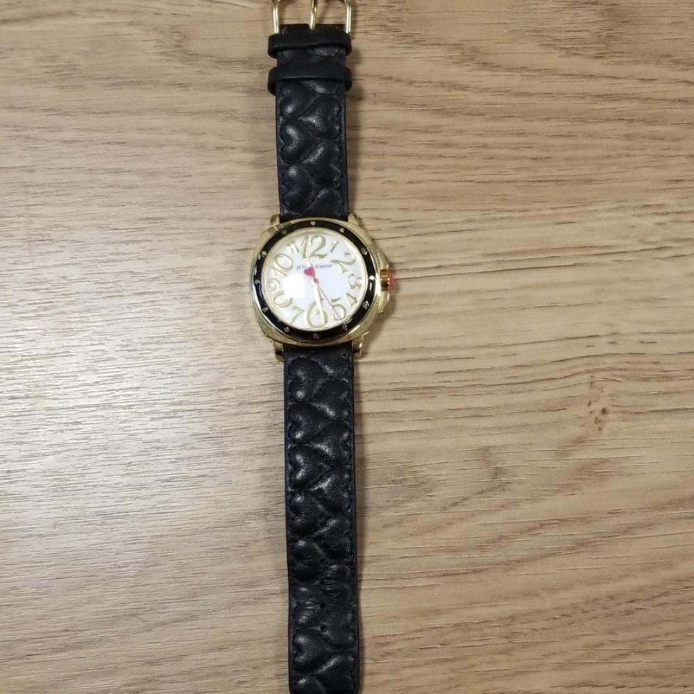 Betsey Johnson quilted heart watch